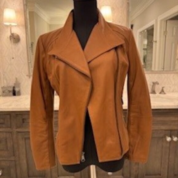 Marc New York Caramel Tan Size S Leather Jacket.  EUC - Picture 2 of 6